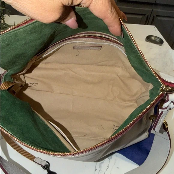 Dooney & Bourke Cream Leather Shoulder Crossbody with Gold Hardware - Picture 8 of 10